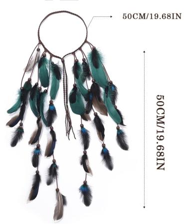Zoestar Boho Feather Headband Indian Tribal Headpiece Feathers Tassel Hippie Headdress Festival Costume Hair Accessories for Women and Girls (A) - Buy Online on GoSupps.com