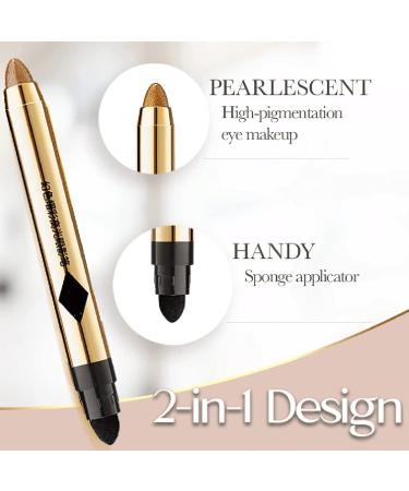 2/6Pack 2-in-1 Pearlescent Eyeshadow Makeup Pen Glitter Eye Makeup 2 in 1 Eyeshadow Stick (2PCS-#2) - Buy Online on GoSupps.com