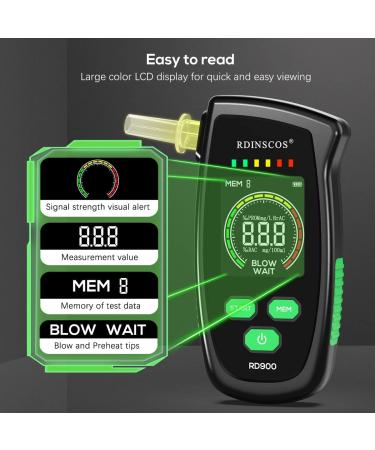 Portable Breathalyzer Alcohol Tester with 5 Mouthpieces - Green | Home & Travel Breath Analyzer - Buy Online on GoSupps.com