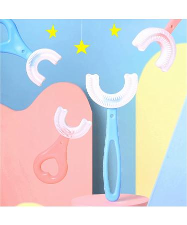 Kids U Shaped Toothbrush 4 Pack - Soft Silicone Head - Age 2-6 - 360 Degree Oral Cleaning - Toddlers & Children - Buy Online on GoSupps.com