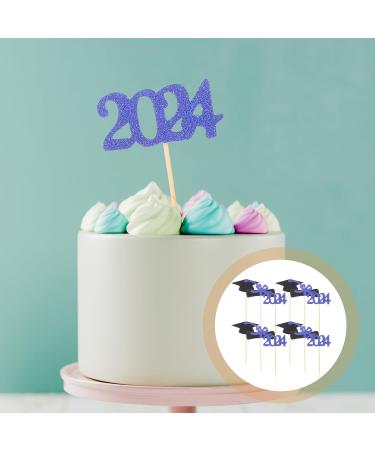 HOLIDYOYO 12pcs 2024 Graduation Season Cake Insert Top Hat Cupcake Toppers Graduation Toppers 2024 Grad Party Supplies Graduation Cupcake Topper Dessert Paper Decorations - Buy Online on GoSupps.com