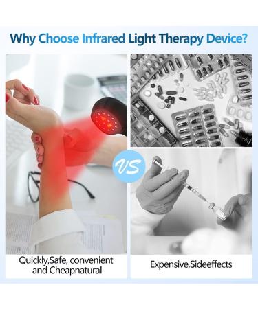 Red Light Therapy Device for Pain Relief Joint and Muscle Pain Reliever Infrared Light with 650nm and 808nm (2x808nm +12X650nm) (Black) - Buy Online on GoSupps.com