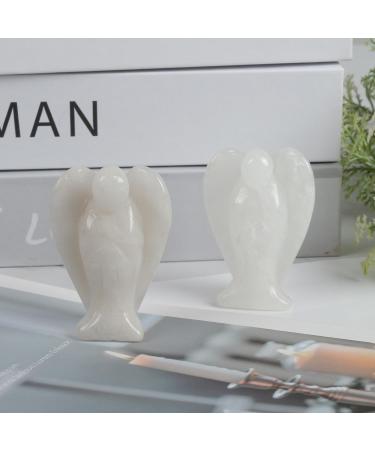 Lovionus89 White Jade Angel Guard Statue - Hand-Carved 50mm Healing Crystal Decor for Bag - Buy Online on GoSupps.com