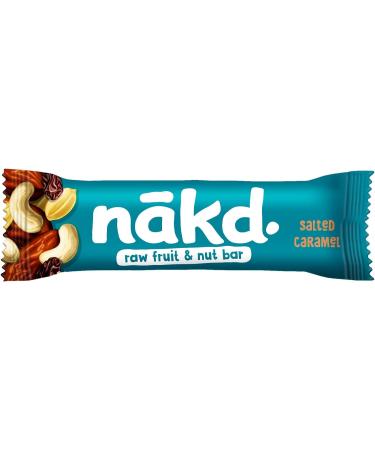 Nakd Salted Caramel Natural Fruit & Nut Bars - Vegan Gluten Free Healthy Snack - 35g x 48 - Buy Online on GoSupps.com