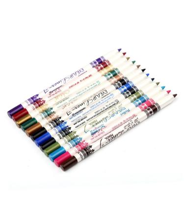 Beavorty 12pcs colored eyeliners color eyeliner pencil Colored Eye Liner Pencils set eye shadow mousse 1 count (Pack of 1) Colorful