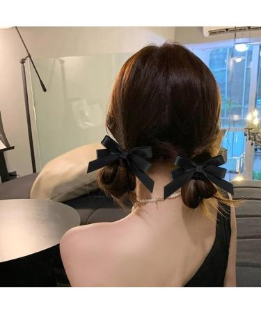 hgnxa Ribbon w Elegant 2000s Style Side Clip w Hair Clip Elaborate Gothic w Style Large wknot Balletcore Black - Buy Online on GoSupps.com