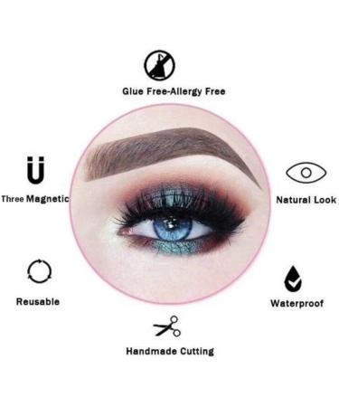 Magnetic Eyelashes with Applicator Natural Magnetic Eyelashes Reusable Easy Wear No Glue No Makeup Remover Natural Look 3D Effect Glamorous Magnetic False Eyelashes with Applicator Magnetic Lashes - Buy Online on GoSupps.com
