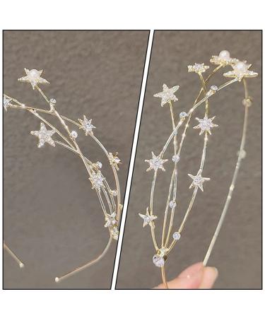 FRCOLOR Alloy Rhinestone Star Headband - Crystal Tiara Headband for Girls and Women in Golden - Buy Online on GoSupps.com