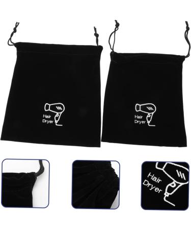 Baluue 10 Pcs Storage Bag Styling Tool Organizer Hairdryer Bonnet Hotel Hair Dryer Bag Flocking Cloth Black 26x23cmx5pcs Blackx5pcs - Buy Online on GoSupps.com