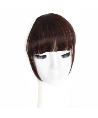 Bangs Clip in Bangs-Fake Bangs Hair Clip Dark Brown Clip on Bangs Real Human Hair Air Curtain Bangs for Women Clips Bangs Hair Extensions Fringe Curved Bangs for Women Curved Bangs for Daily Wear ( T1B/30
