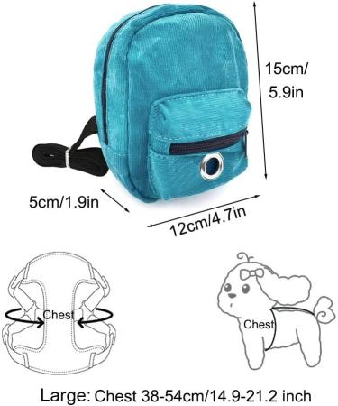 DONGKER Dog Backpack with Leash | Adjustable Snack Storage Bag for Small Medium Dogs | Ideal for Outdoor Travel, Camping, Hiking | S Chest 12.6-15.7 - Buy Online on GoSupps.com