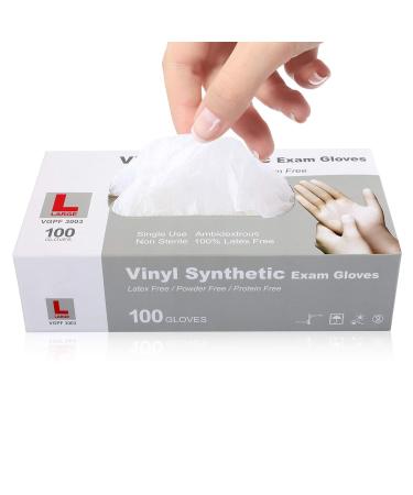 100PCS Large Disposable Medical Clear Vinyl Exam Gloves - Latex-Free & Powder-Free | Oh! Trendy Industrial Gloves - Buy Online on GoSupps.com