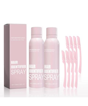 2pcs Hair Identifier Spray for Face Shaving Skin Body Hair Identifying Spray With Razors Hair identifier Spray for Face Dermaplaning Moisturizing and Skin Care Dermaplaner Spray(Spray Plus Razor) 2 pcs