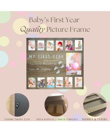 Baby's First Year Picture Frame - 12 Month Milestone Wall Collage - Perfect Keepsake for Newborns to First Birthday, Baby Shower, Christening, Christmas - Ideal Gift for New Parents & Grandparents - Buy Online on GoSupps.com