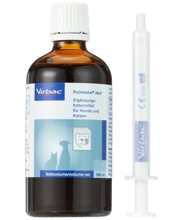 Virbac - Pulmostat acute cough syrup for dogs and cats 1 pack (1 x 100 ml)