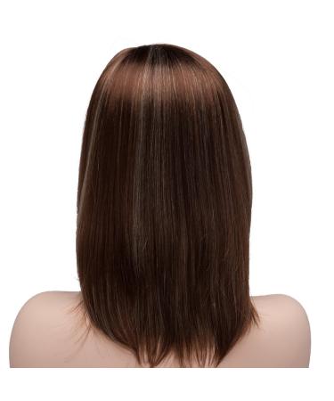 Bestung Short Mixed Color Synthetic Women Wig | Medium Length Natural Looking Hair Wigs in Light Brown and Light Blonde - Buy Online on GoSupps.com