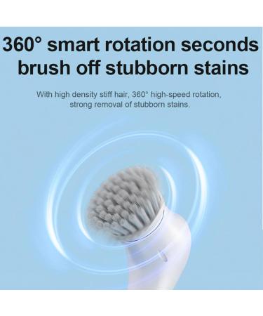 All Purpose Electric Cleaner with 5 Changing Heads Shower Scrubber USB Charging 360 Vibration Cleaning Power Brush Kitchen Dishwashing Pan Artifact - Buy Online on GoSupps.com
