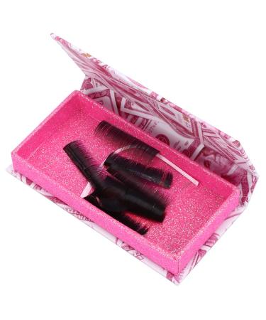 2pcs Pack of False Eyelashes Rectangle Eyelash Magnet Storage Boxes Empty False Eyelash Organizer(Pink)