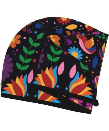 Colorful Floral Hair Towel Wrap - Quick Drying Hair Turban with Button | Premium Hair Drying Towel - Buy Online on GoSupps.com