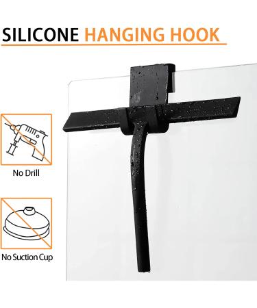 Shower Squeegee 11-Inch Black Silicone Scraper Stainless-Steel Core It is Suitable for Shower Glass Doors Window Glass Bathroom Car Windshield Heavy Duty Window Scrubber ( Silicone Hook) - Buy Online on GoSupps.com