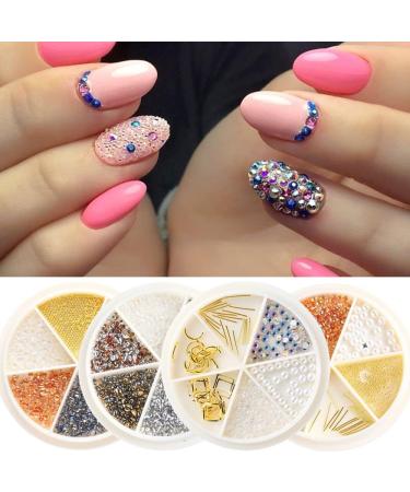 In Wheel Nail Art Decoation Pearl Chameleon Stone Nail Stud Nail Rhinestone Mixed Design 3D(B) - Buy Online on GoSupps.com