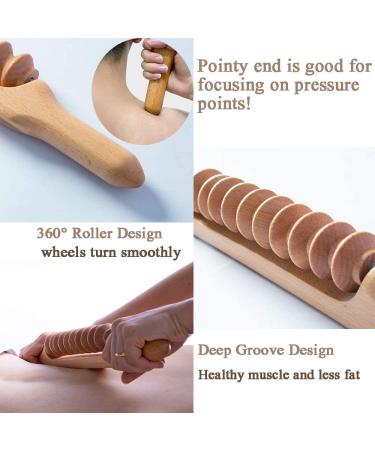 Mikako Wooden Therapy Massage Roller Stick for Colombian Maderotherapy | Lymphatic Drainage & Muscle Relief Tool - Buy Online on GoSupps.com