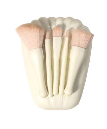 Shell Portable Travel Makeup Brush Set - 5 Mini Brushes & Mirror | Perfect for On-the-Go Beauty - Buy Online on GoSupps.com