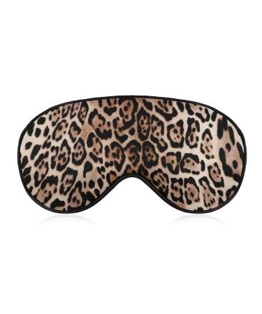 Leopard Skin Sleep Mask for Women Adjustable Sleeping Eye Shades Cover with Elastic Strap