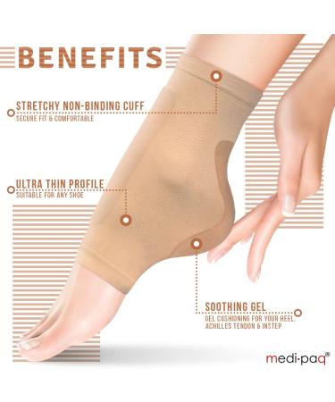 Medipaq Gel Ankle Support Socks - Foot and Ankle Support for Men and Women - Plantar Fasciitis, Achilles Tendon, Ligament Damage Relief - Buy Online on GoSupps.com