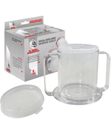 2-Handle Adult Sippy Cup with 2 Style Lids - Spill-Resistant Lightweight Drinking Mug for Elderly - Ideal for Hot and Cold Beverages - Buy Online on GoSupps.com