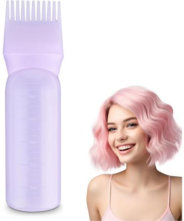 COMNICO Root Comb Applicator Bottle 6oz - Portable Hair Dye Oil Brush Cap - Purple - Buy Online on GoSupps.com