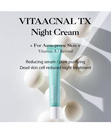 Dr. Different VITAACNAL TX Night Cream for Acne-Prone Skin | Soothing Retinal & Oil-Free Treatment for Blackheads - 0.7oz - Buy Online on GoSupps.com
