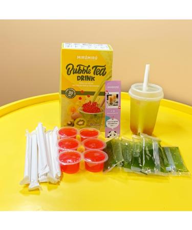MiruMiru Bubble Tea Kits - Mango Pearls Passion Fruit Nectar & Oolong Tea (6 Drinks Straws Included) - International Shipping Available - Buy Online on GoSupps.com