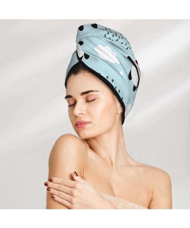 Soft Super Absorbent Microfiber Hair Towel Wrap - Cute Panda Bear Design for Long Curly Thick Hair - Buy Online on GoSupps.com