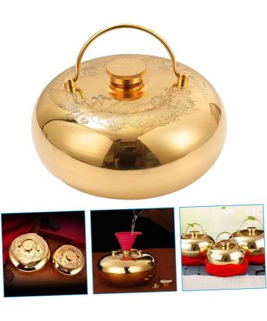 Amosfun Hand Warmer Soup - Small Heat Bottle & Hot Water Bag Brass & Copper Design Ideal for Bed & Travel International Shipping - Buy Online on GoSupps.com