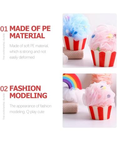 Beavorty 2pcs Cartoon Bath Ball & Sponge Set | Exfoliating Shower Pouf & Loofah for Kids & Travel - Buy Online on GoSupps.com