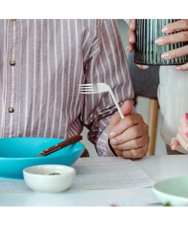 Curved Fork Spoon Set for Easy Self-Feeding | Stainless Steel Cutlery for Seniors & Disabled | 2 Pieces - Buy Online on GoSupps.com