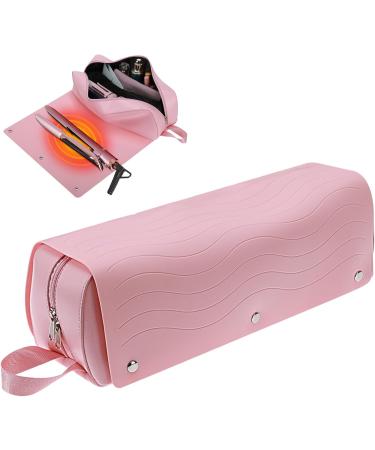 2 in 1 Hair Tools Travel Bag - Heat Resistant Silicone Mat for Flat Irons Curling Irons & Hair Dryers - Oversize Portable Styling Essentials for Women - Buy Online on GoSupps.com