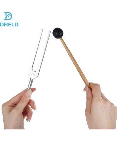 Dreld 440 Hz Tuning Fork | Aluminum Chakra Healing Tool with Silicone Hammer & Bag | DNA Repair Sound Therapy - Buy Online on GoSupps.com
