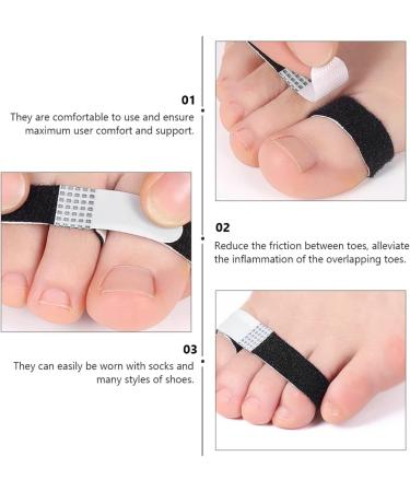 Bunion Corrector & Toe Separator Guard - Elastic Black Feet Wrap for Bunion Relief - 4x1.3cm - Buy Online on GoSupps.com