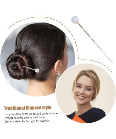 Angoily 1pc Japanese Hair Sticks for Long Hair Chinese Hair Pin Vintage Hair Sticks Rhinestone Barrettes Decorative Chopsticks for Hair Metal Hair Stick Girl Hairpin Temperament - Buy Online on GoSupps.com