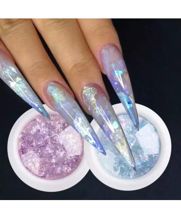Opal Flakes Nail Sequins - Purple Holographic Glitter - DIY Nail Art Decoration Kit - Buy Online on GoSupps.com