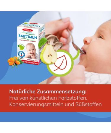 TEREZIA Baby Imun Fruit Syrup to Strengthen Your Child's Immune System | Contains Oyster and Sea Buckthorn Mushrooms with Pear Flavor - 100ml | Dosage 1 Teaspoon per Day - Buy Online on GoSupps.com
