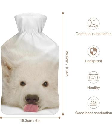 Cute Polar Bear Hot Water Bottle with Plush Cover | Warmer for Adults & Children | 26.5x15.3cm - International Shipping Available - Buy Online on GoSupps.com