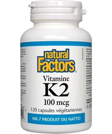 Natural Factors Vitamin K2 100 mcg 120 Vegetarian Capsules - Buy Online on GoSupps.com