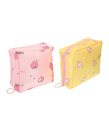 Artibetter Tampon storage holder 2 pieces tampon storage bag Perioda pockets for school printed women's tinge bags Save Teenager girls ladies tie