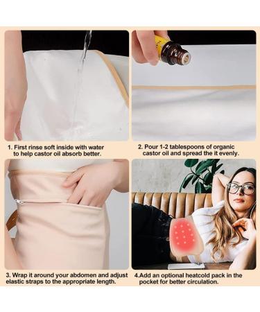 Adjustable Organic Castor Oil Pack Wrap Kit - Reusable Khaki with Zipper Bag | Perfect for Natural Wellness - Buy Online on GoSupps.com