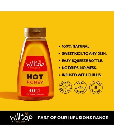 Hilltop Honey Hot Honey 340g Squeezy Bottle | Premium Quality Spicy Infused Honey - Buy Online on GoSupps.com