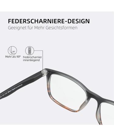 ZENOTTIC Anti-Blue Light Rectangular Reading Glasses for Men | UV 400 Protection Perfect for PC TV & Gaming - Includes Glasses Case - Buy Online on GoSupps.com