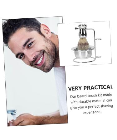 Ipetboom Beard Brush Holder & Men's Grooming Kit - Stainless Steel Shaving Stand for Mustache & Razor - Buy Online on GoSupps.com